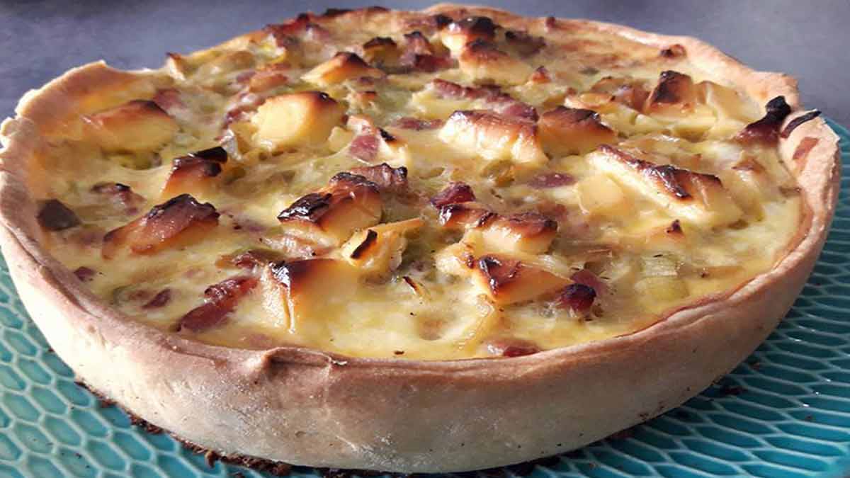 quiche aux poireaux-lardons-vache qui rit