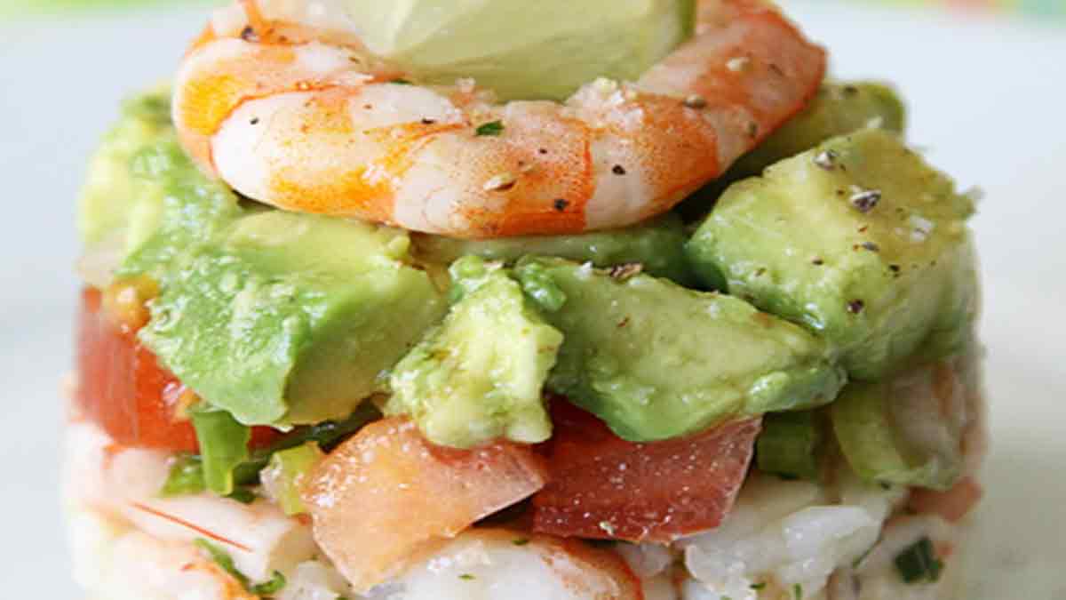 crevettes-tartare sur lit d’avocats