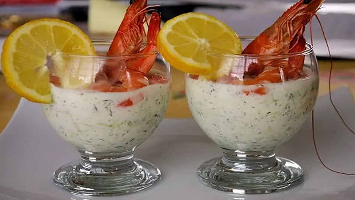 verrine de crevettes-concombre