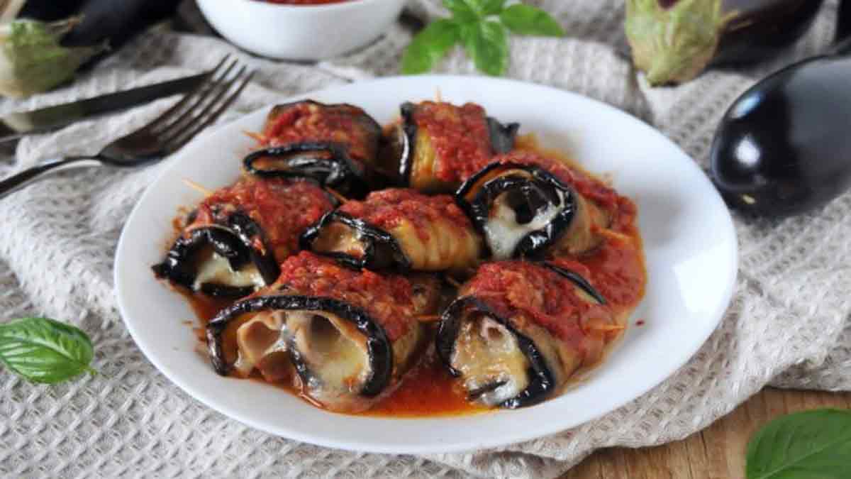 rouleaux d’aubergines et jambon cuit au fromage