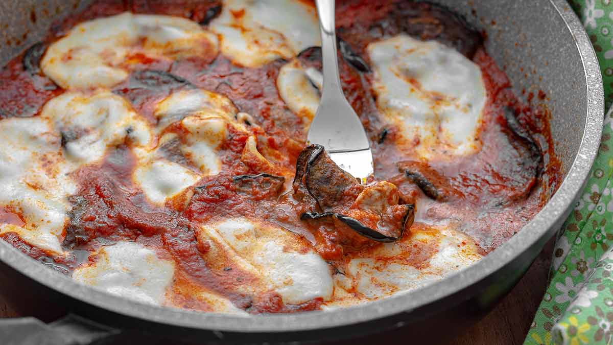 aubergines-mozzarella en pizza