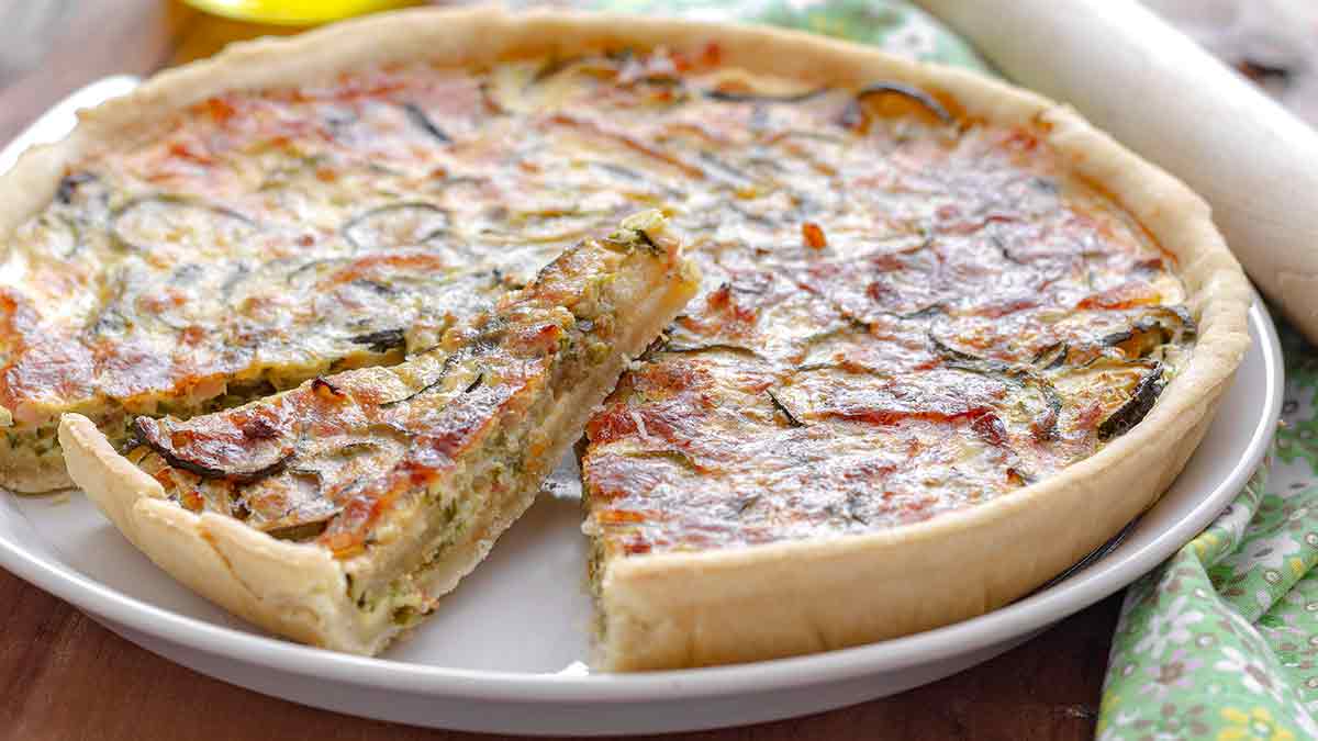 quiche courgettes-lardons salée