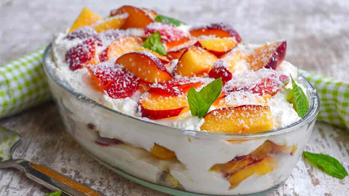 tiramisu à la nectarine et noix de coco