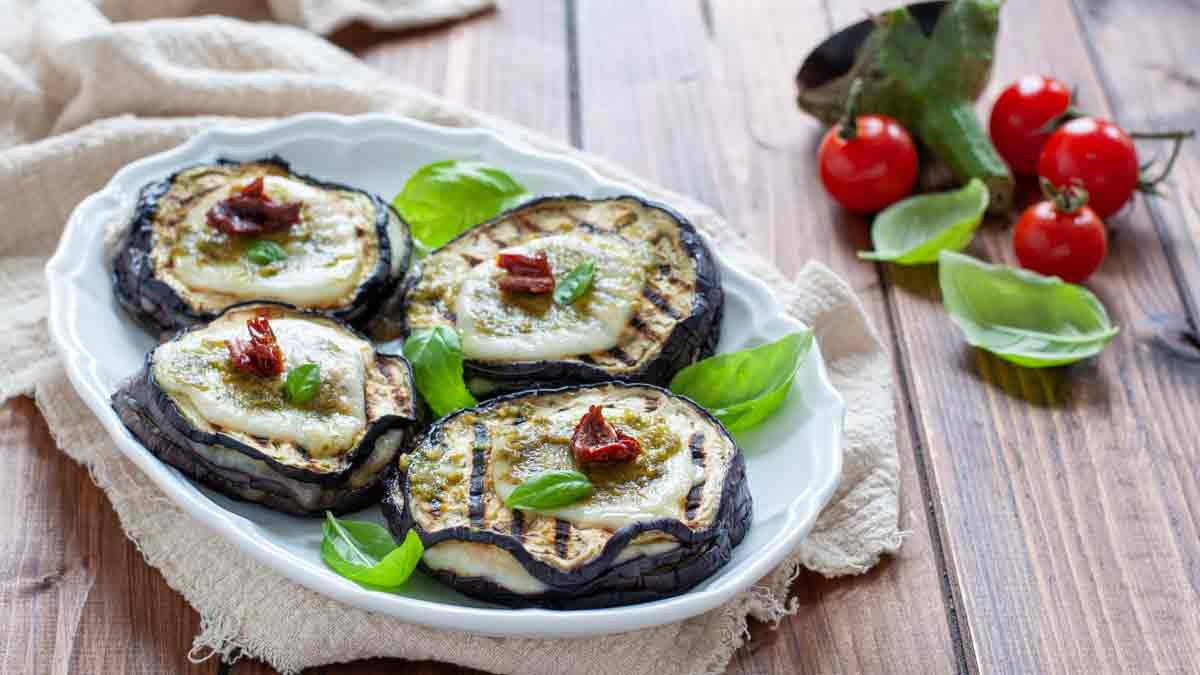 tourelles d’aubergines et mozzarella