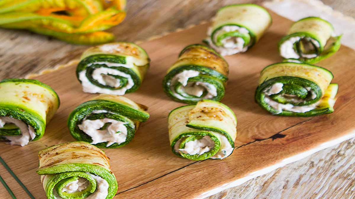 Courgettes grillées au thon et au fromage frais