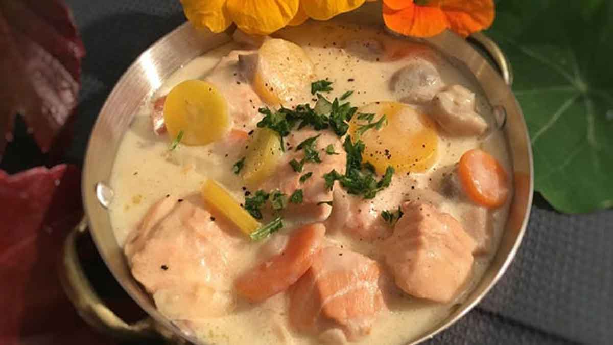 Onctueuse blanquette de saumon au céleri