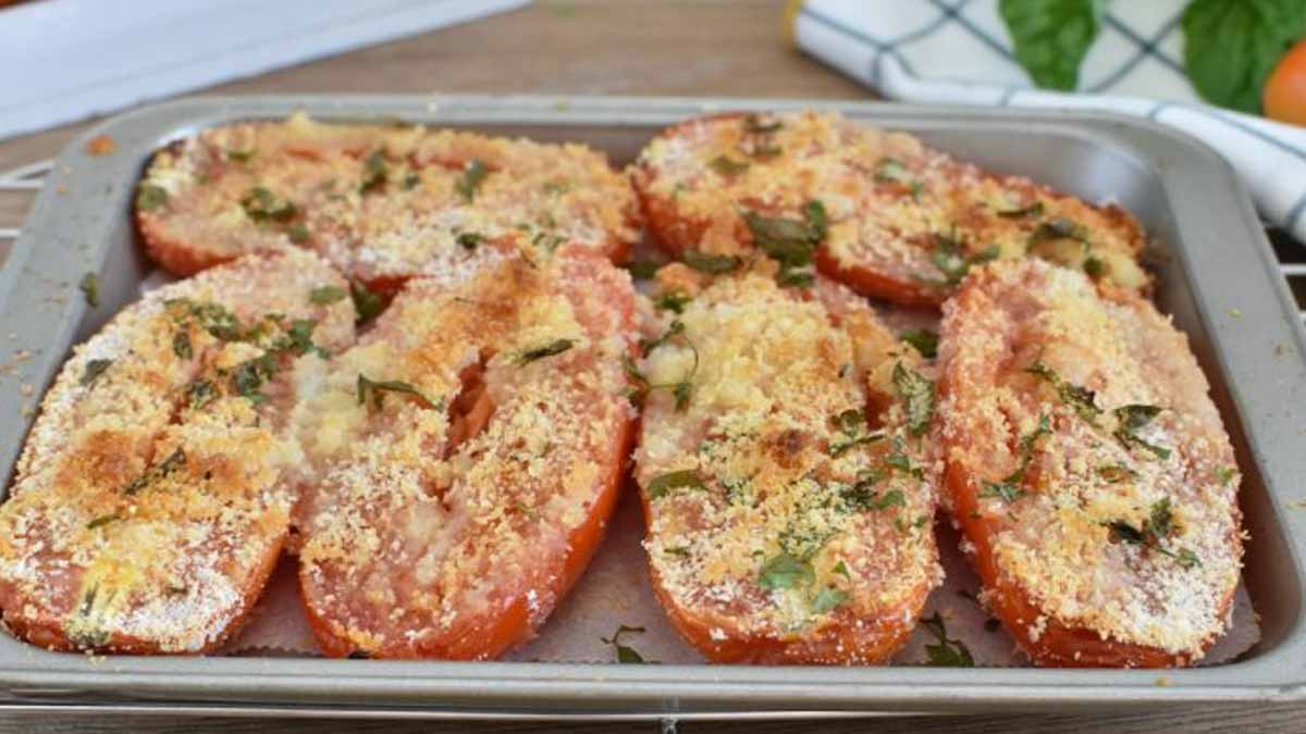 Savoureuses tomates gratinées au parmesan