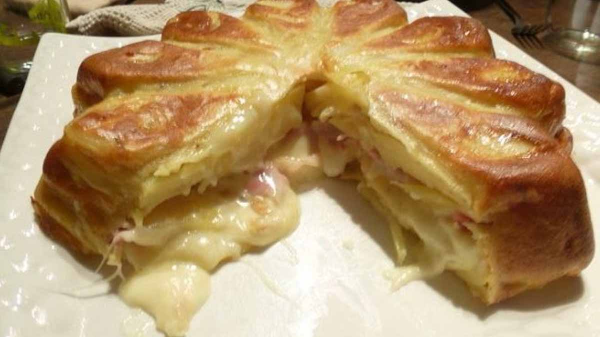 gâteau salé à la raclette et jambon