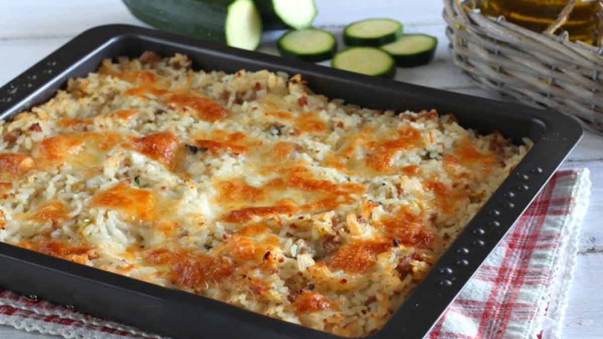 gratin de riz-courgettes-fromages-viande hachée