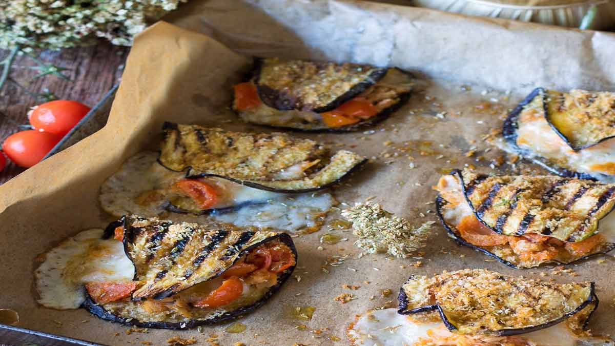 aubergines mozzarella-thon et tomates