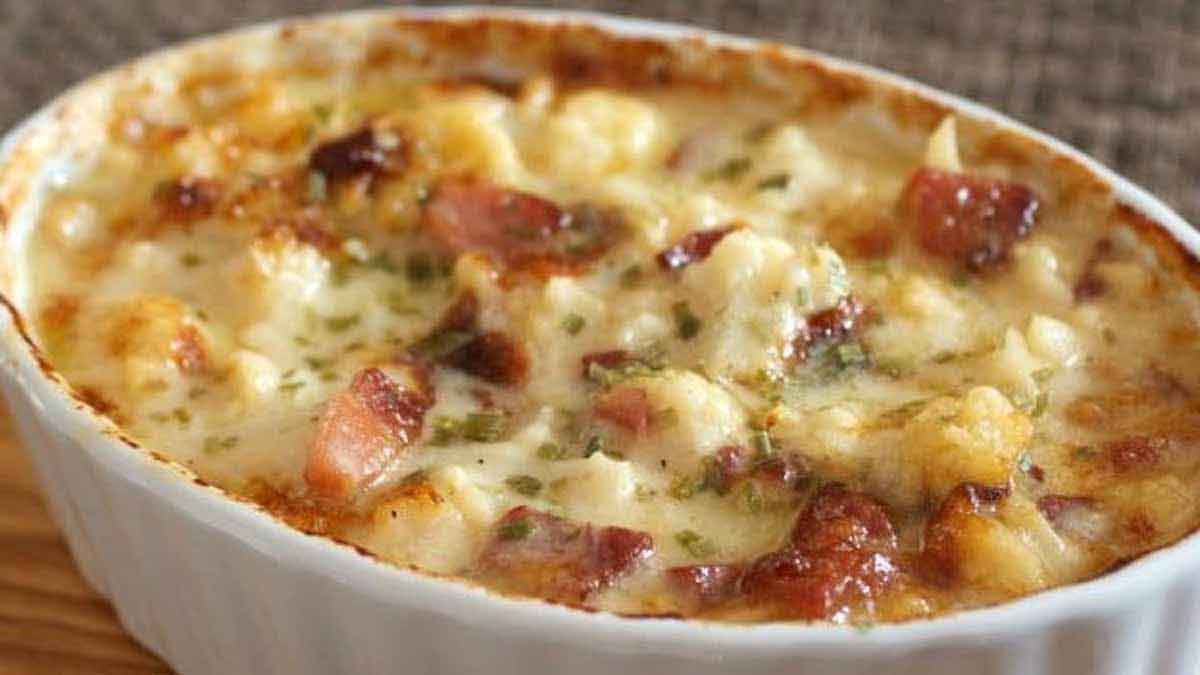 Gratin de chou-fleur au jambon