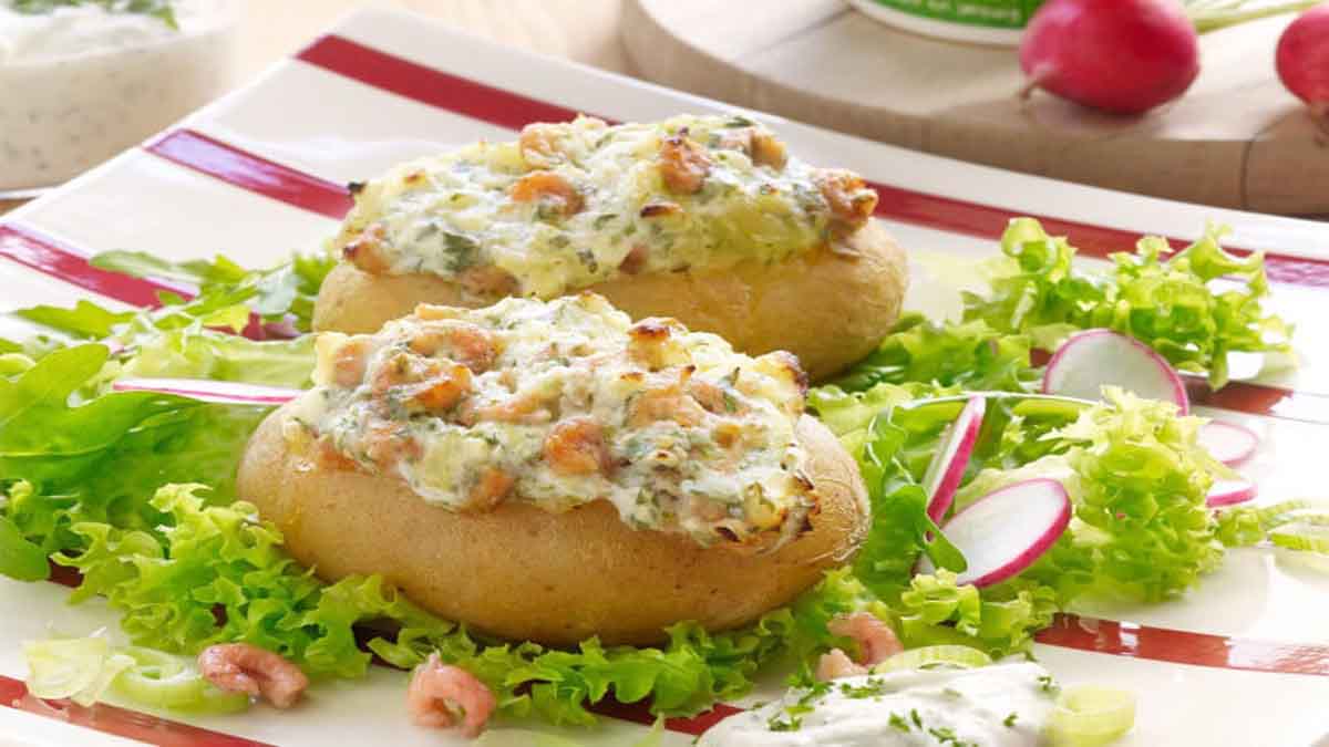 Succulentes pommes de terre farcies aux crevettes