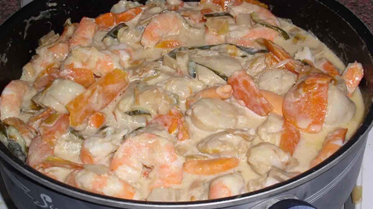 blanquette de Saint-Jacques et crevettes