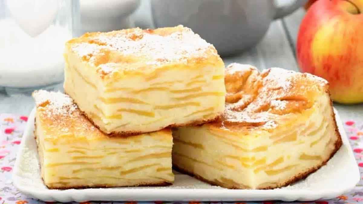 gâteau invisible aux pommes et au mascarpone moelleux