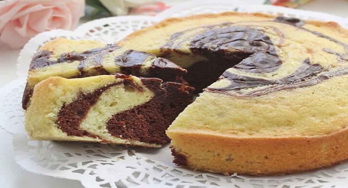 Gâteau marbré au cacao