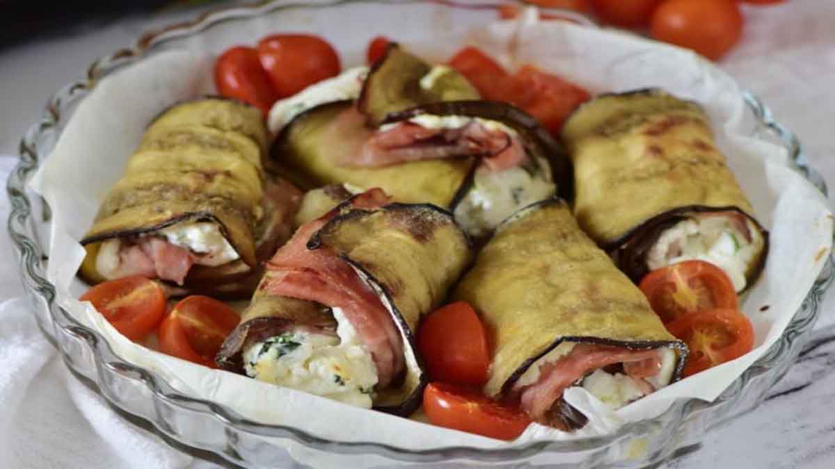 Rouleaux d'aubergines légers à la ricotta