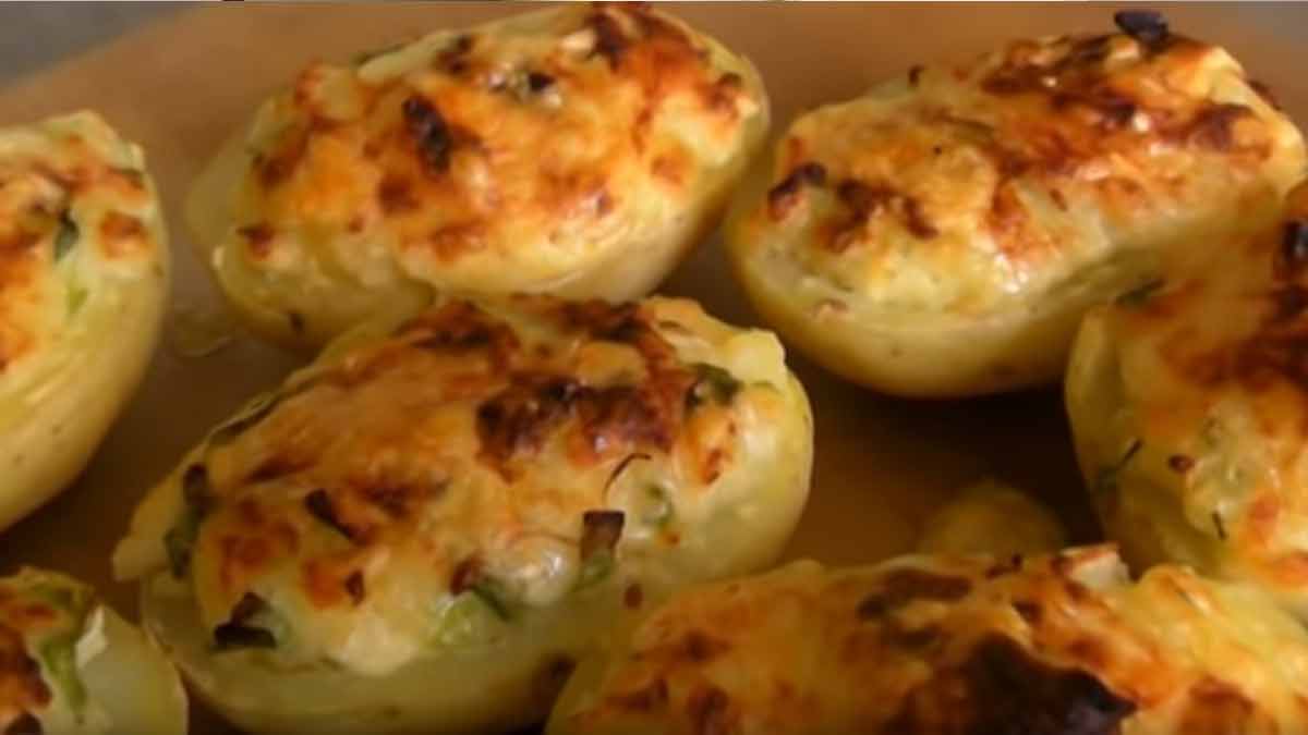 Pommes de terre farcies au gruyère et au jambon