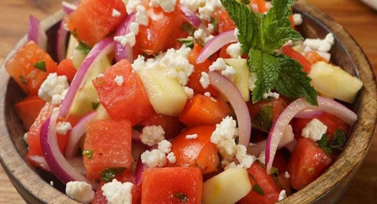 Salade de melon d’eau à la grecque