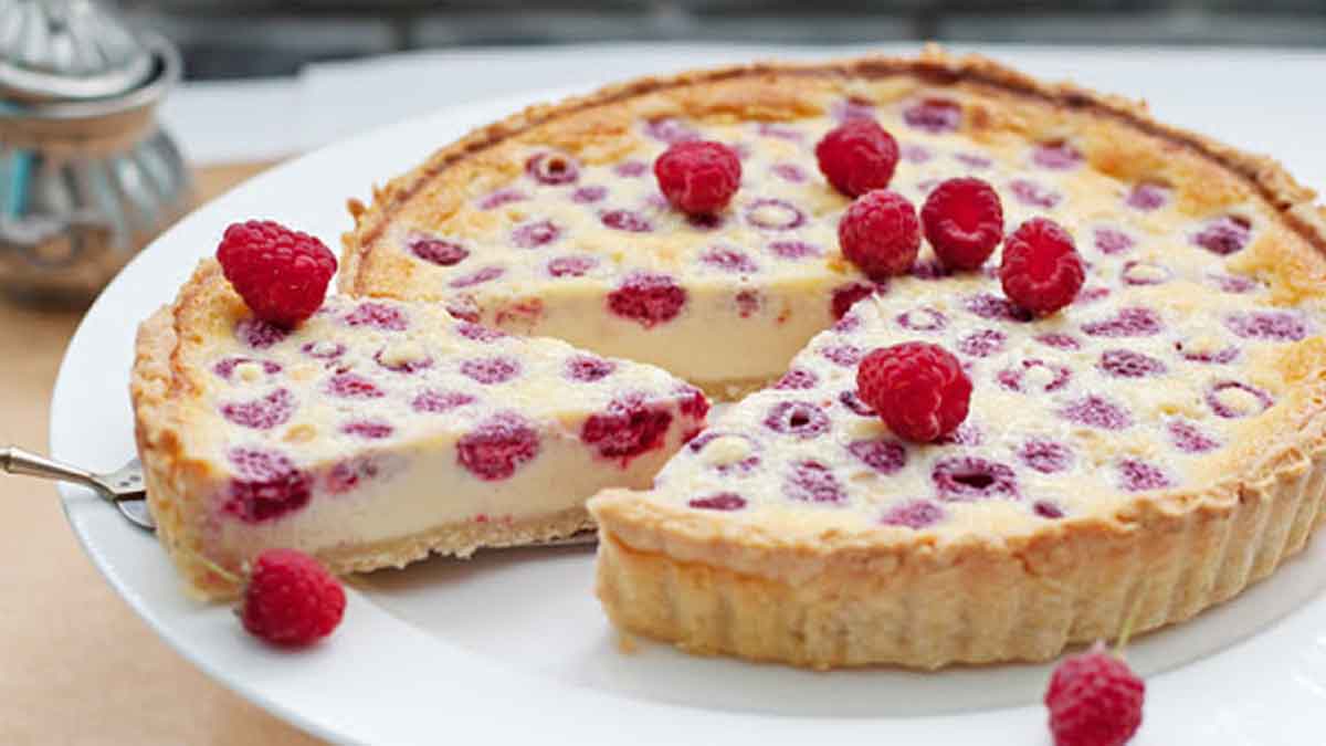 Tarte chocolat blanc et framboises