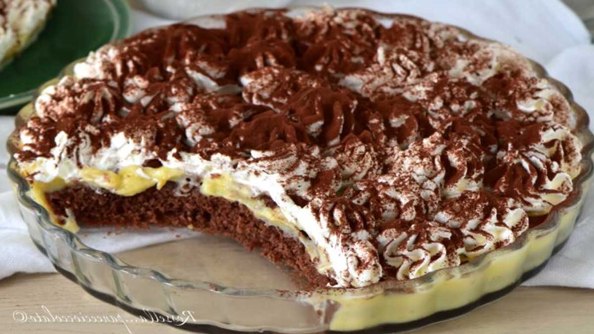 Gâteau paradis à la chantilly et crème pâtissière