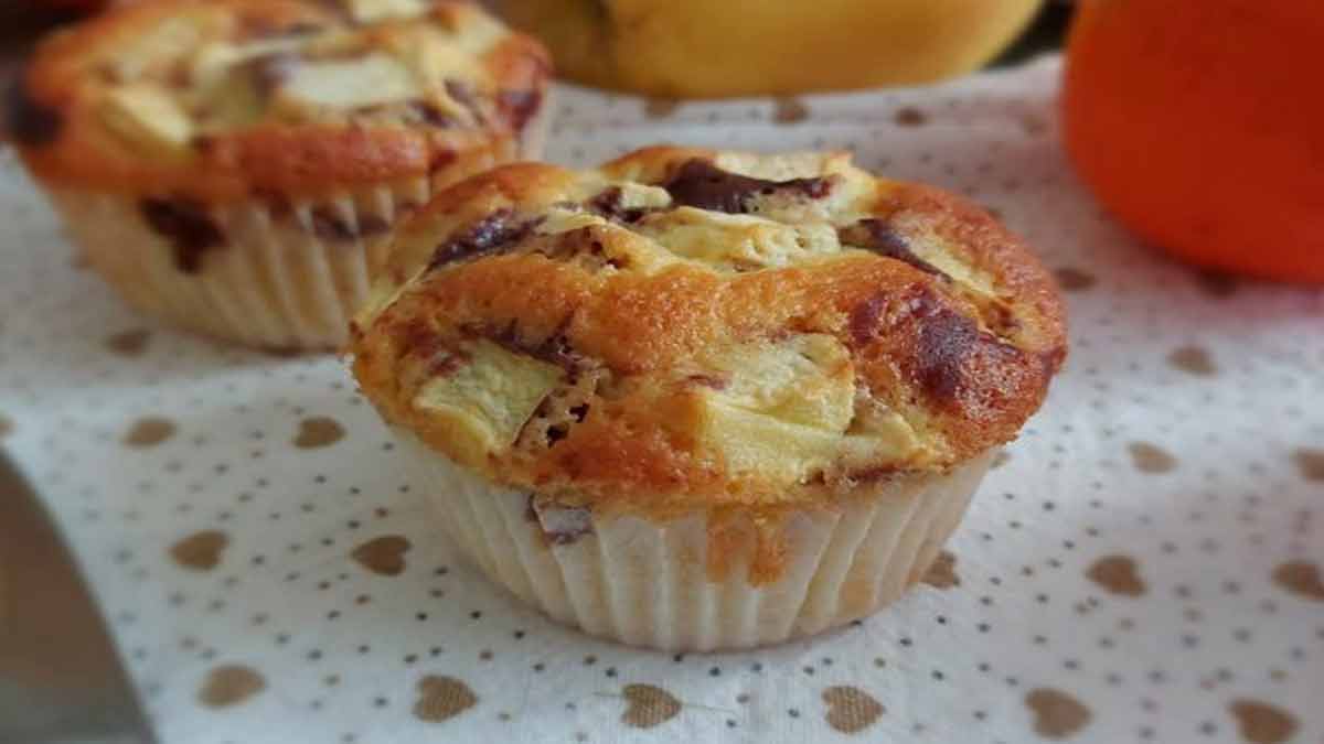 Muffins aux pommes au chocolat et à l’orange