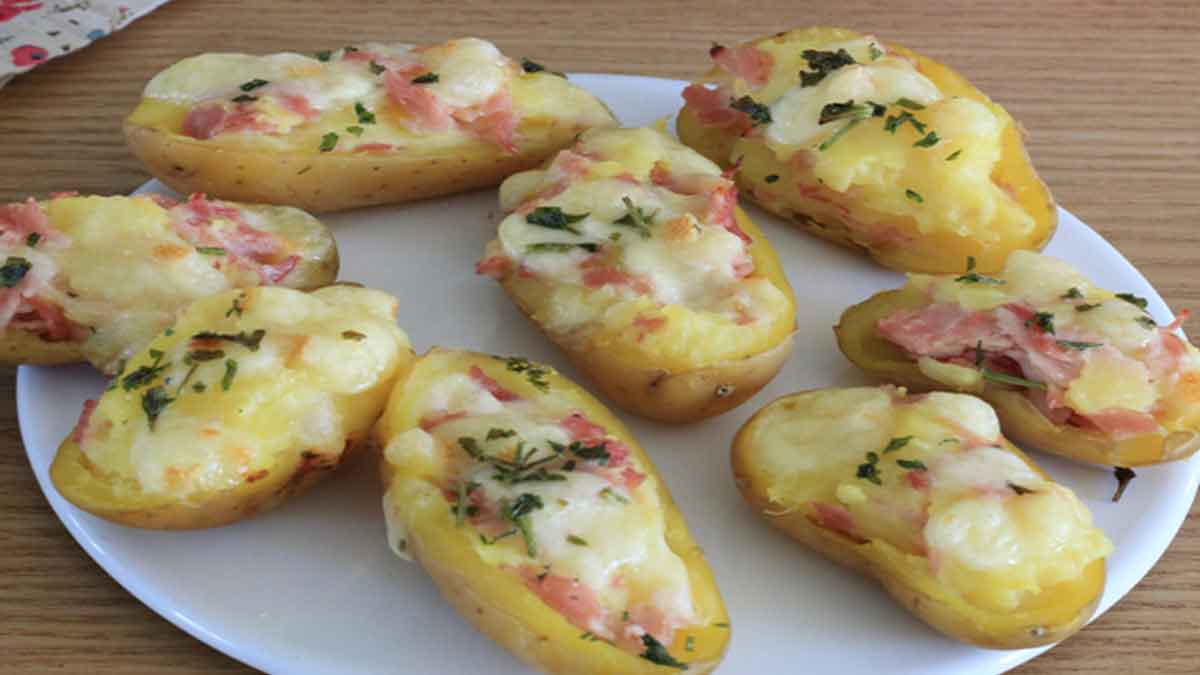 Pommes de terre farcies au jambon et fromage à raclette