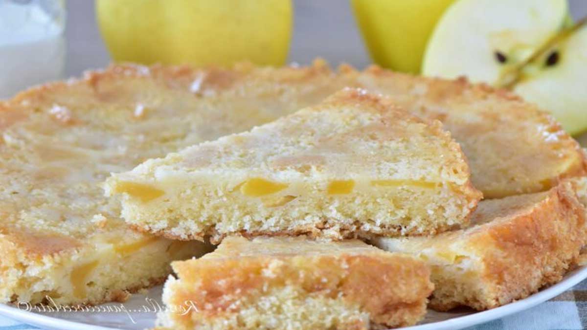 Tarte moelleuse aux pommes et à la crème