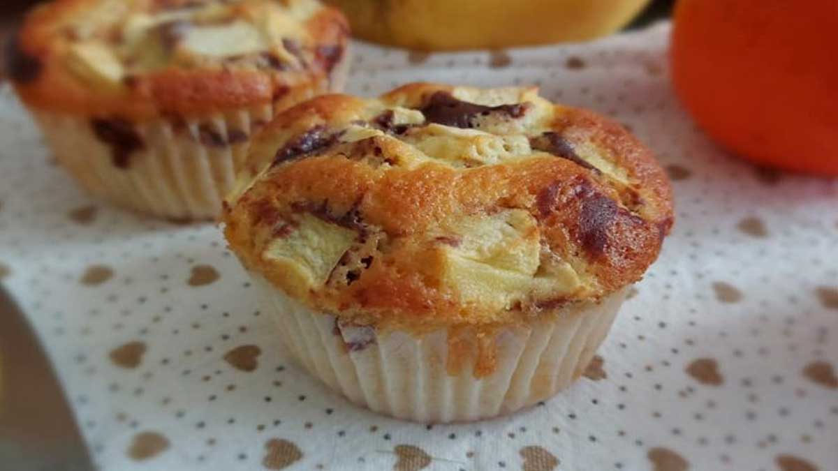 muffins aux pommes et chocolat