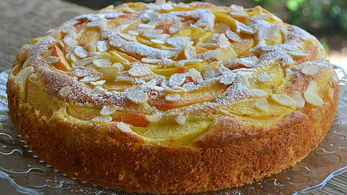 Gâteau sans beurre aux abricots et amandes