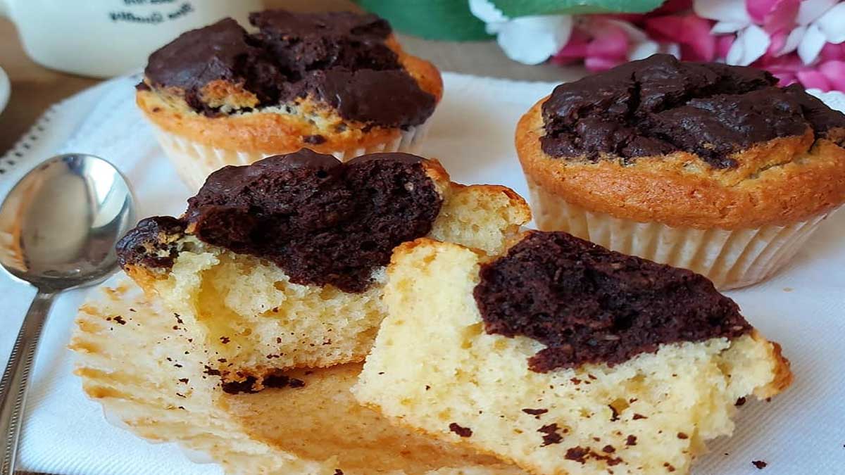 Muffins moelleux au cacao et vanille