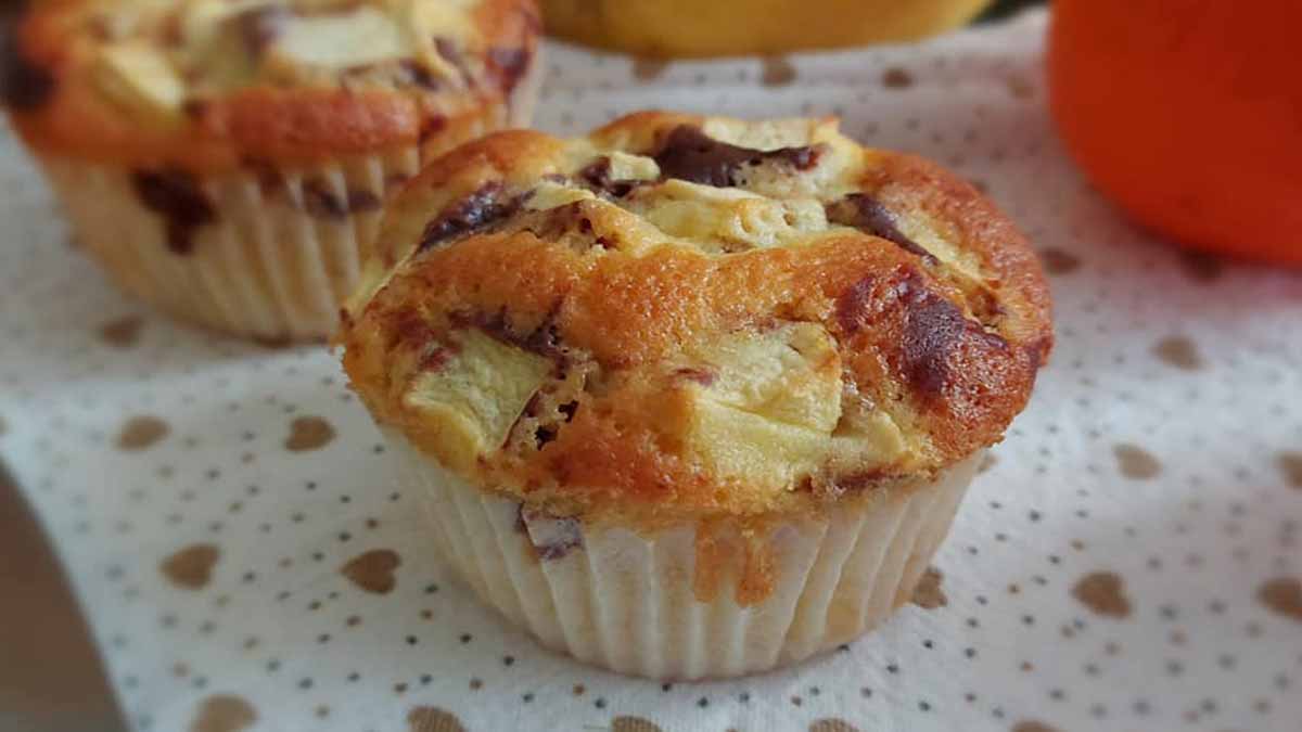 Muffins moelleux aux pommes et chocolat