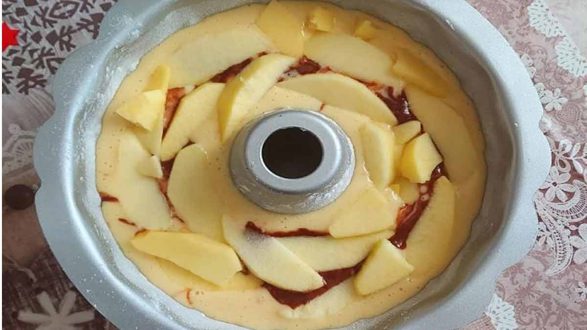 Pâte à génoise sans et beurre et aux pommes