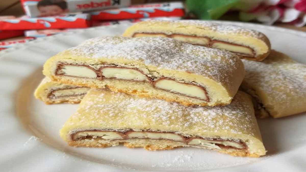 Roulé de pâte brisée farci au Kinder