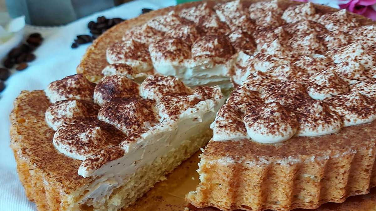 Tarte tiramisu à la crème au café