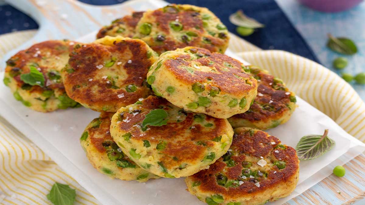 Galettes aux petits pois et fromage