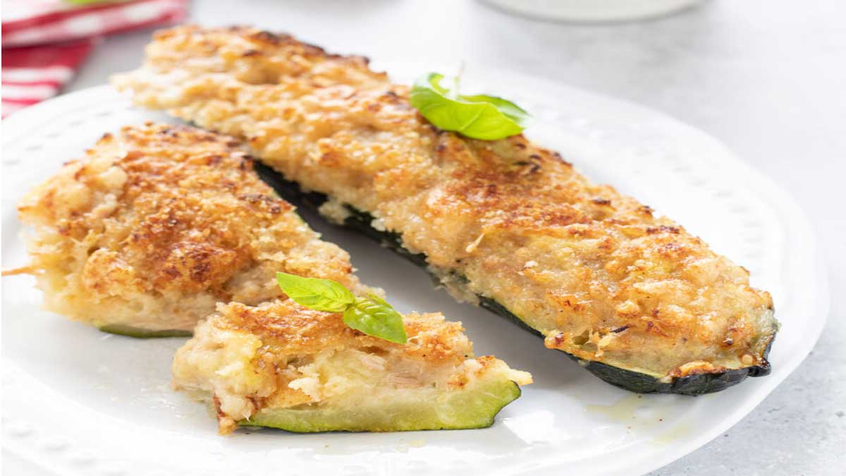 Courgettes farcies au thon et aux pommes de terre