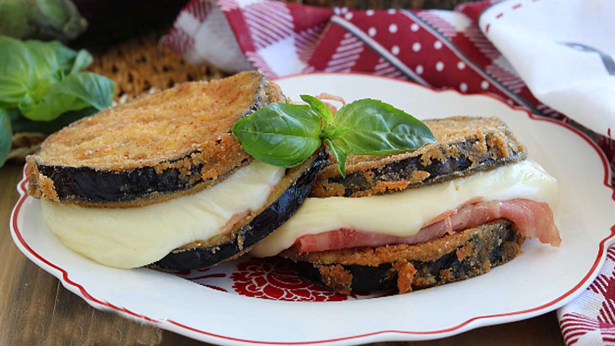 Escalopes d’aubergines farcies au fromage