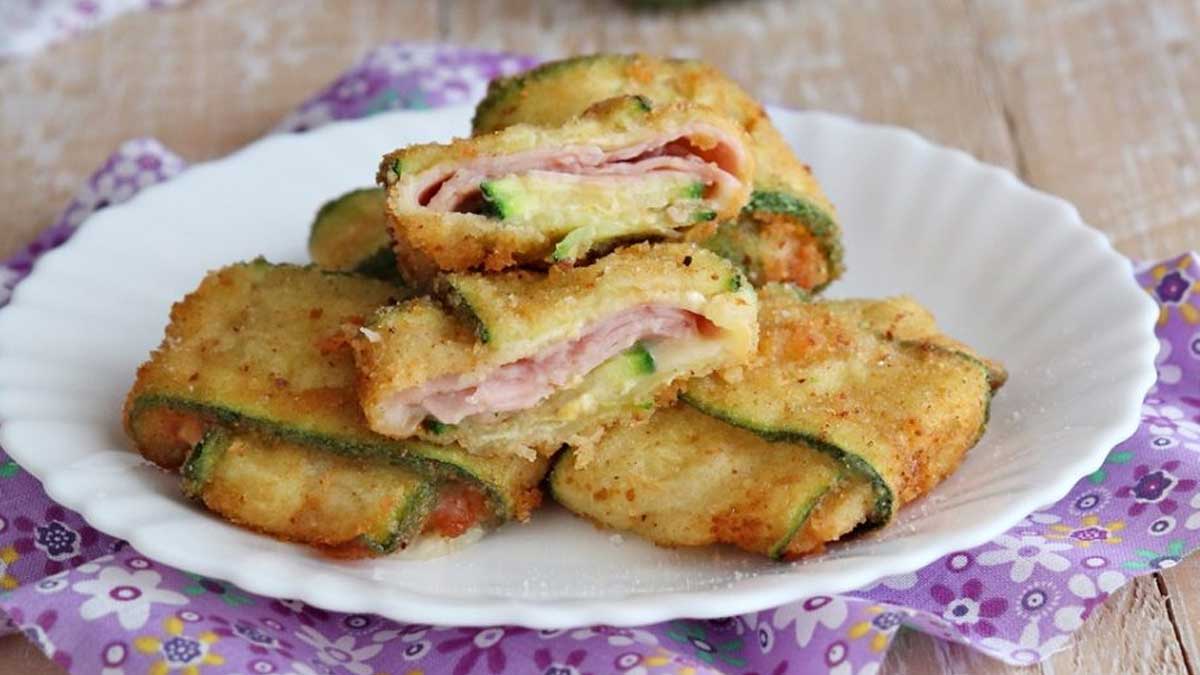 Rouleaux de courgettes au jambon