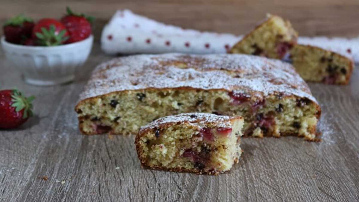 Gâteau aux fraises et à la ricotta