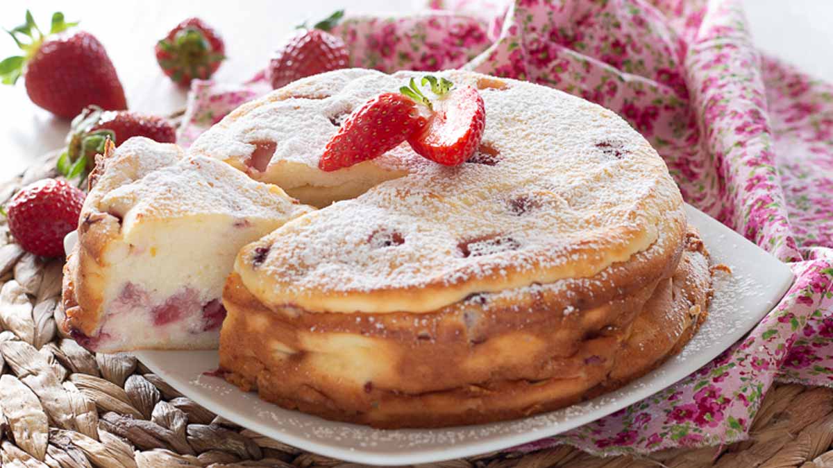 Gâteau aux fraises et à la ricotta