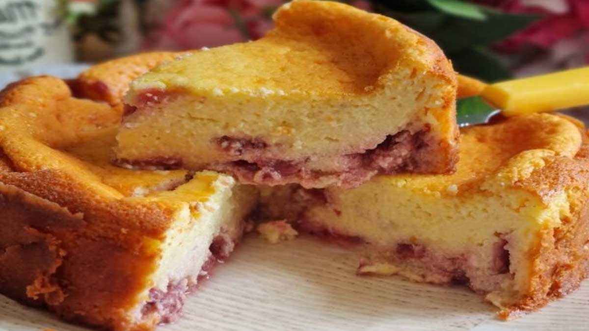 Gâteau sans farine à la ricotta et fraises