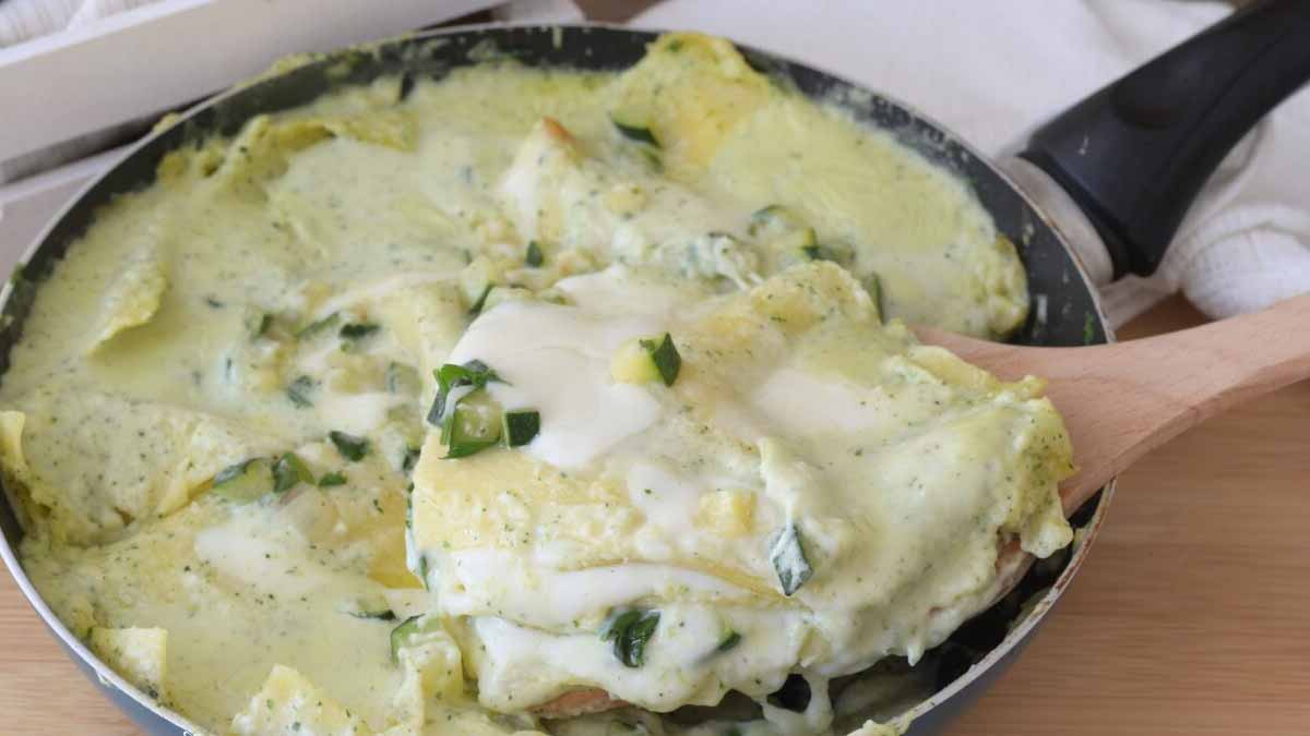 Lasagnes poêlées aux courgettes et fromage