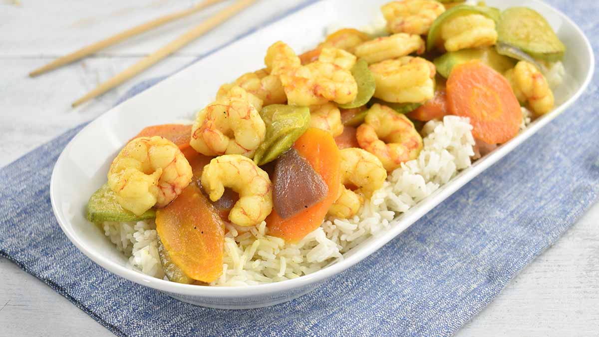 Riz aux crevettes et au curry