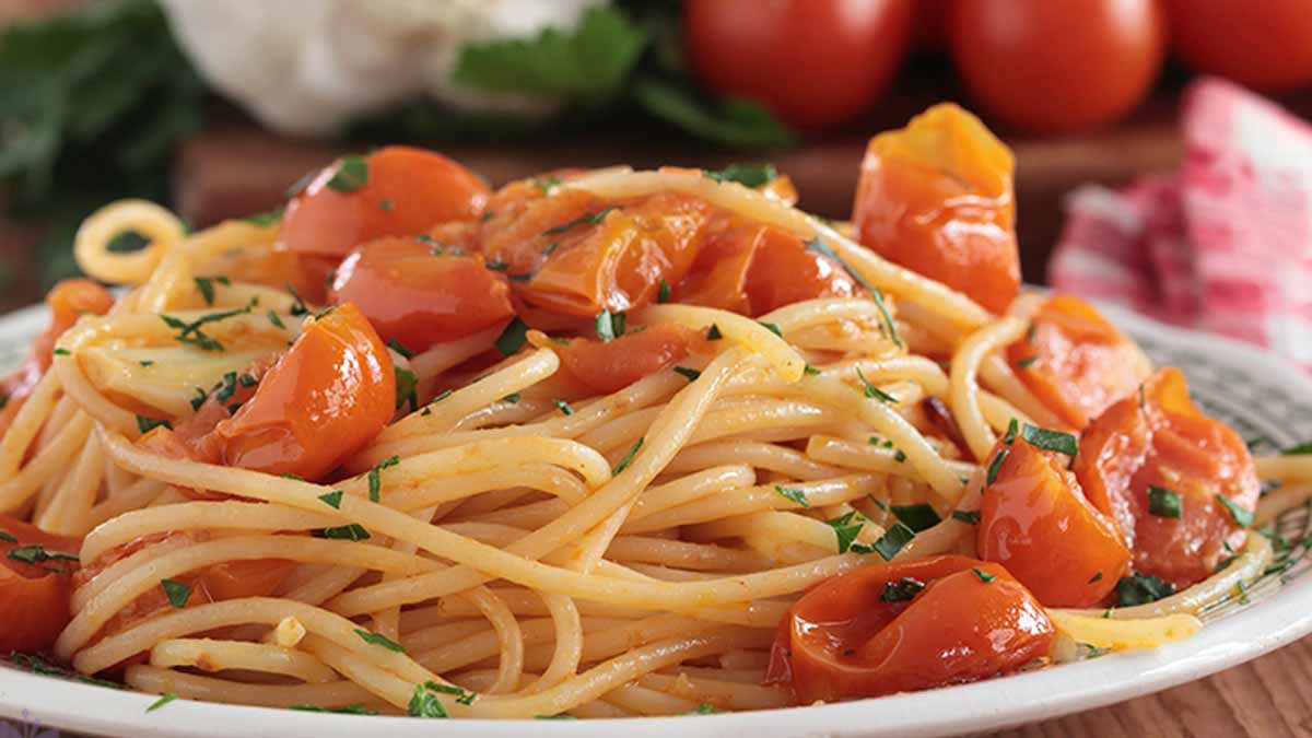 Spaghettis aux tomates cerises