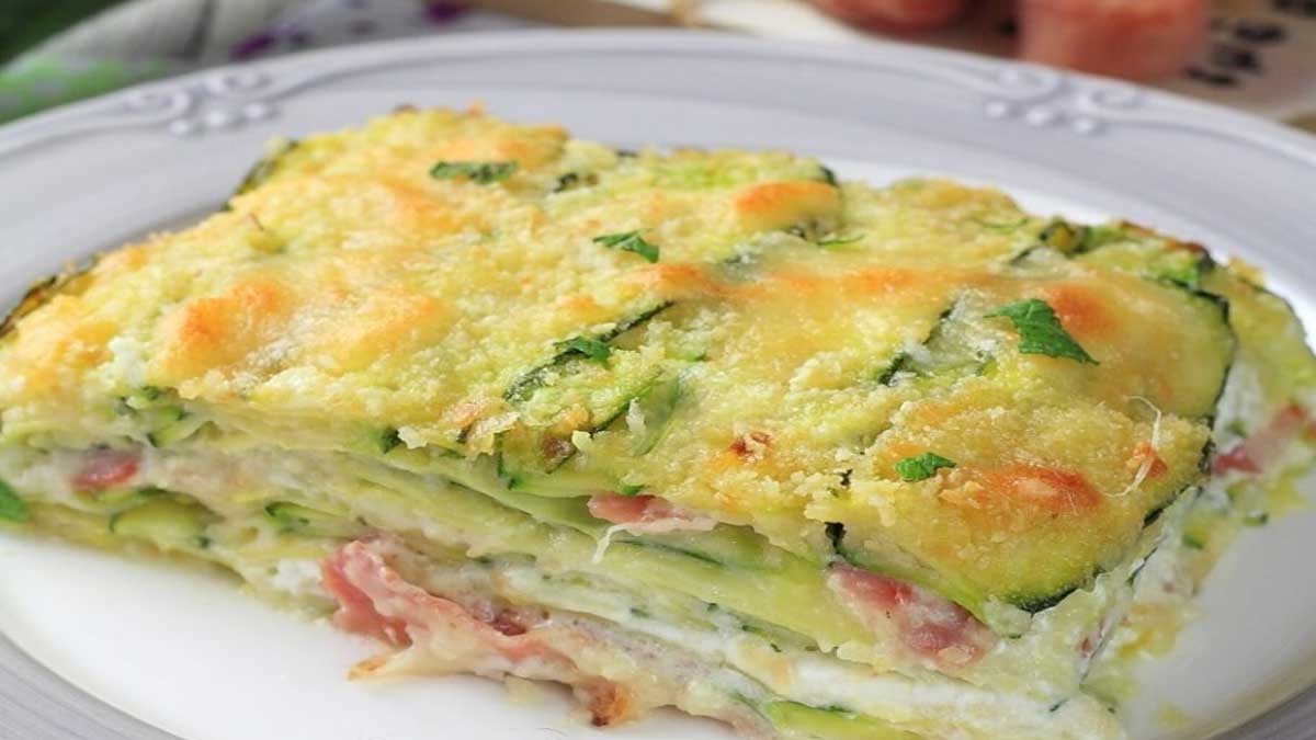 Flan de courgettes au jambon et fromage