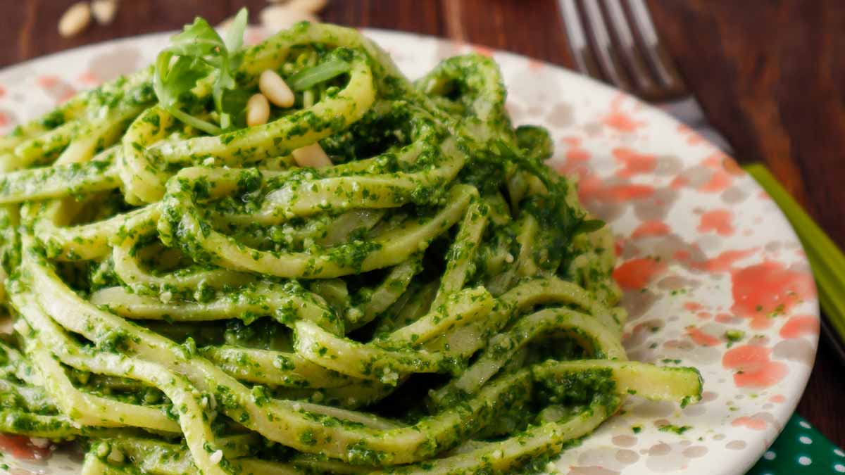 Pâtes au pesto de roquette