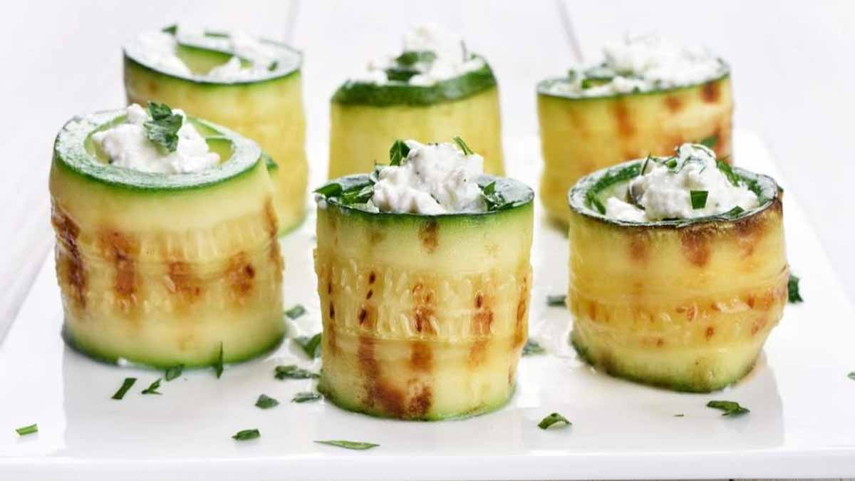 Rouleaux de courgette et ricotta