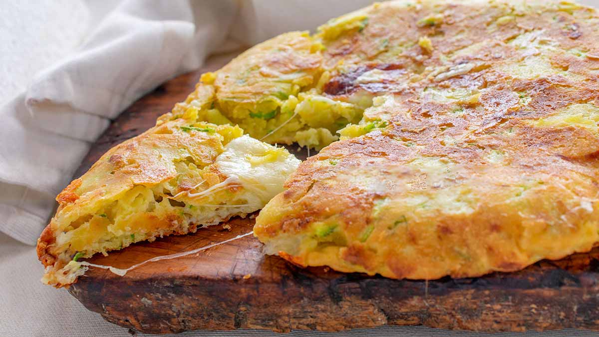 Tarte rustique aux courgettes à la poêle