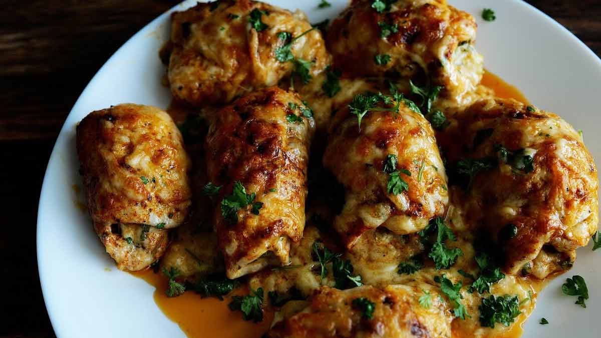 rouleaux de poulet cuits au four