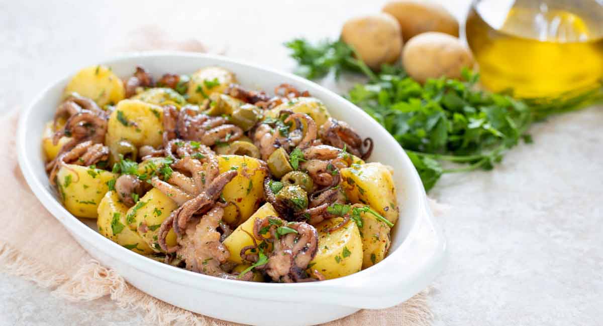 salade de bébé poulpe et pommes de terre